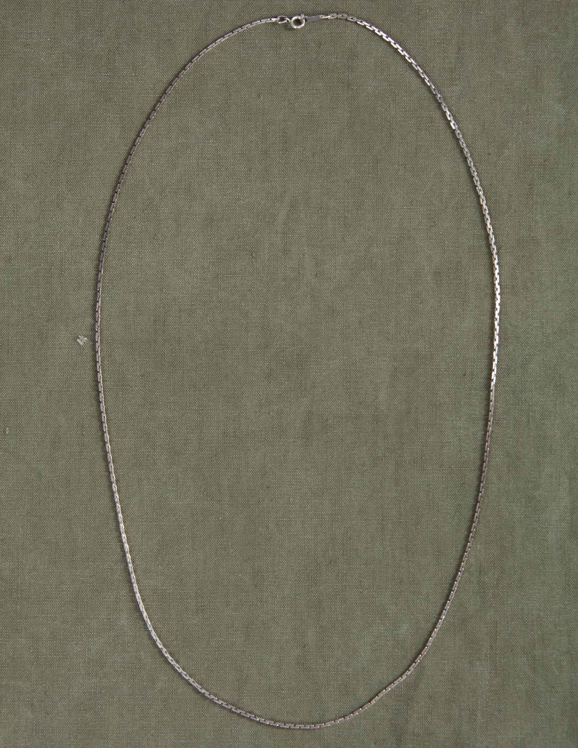 Vintage Sterling Silver Flat Link Chain Necklace