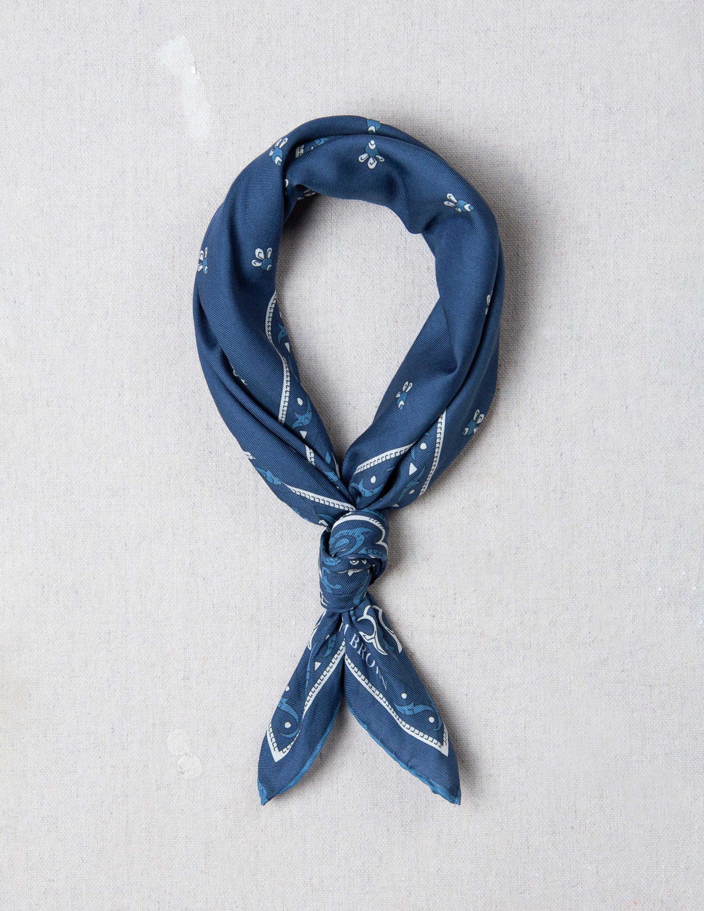 Serà Fine Silk x WM Brown Bandana in Blue