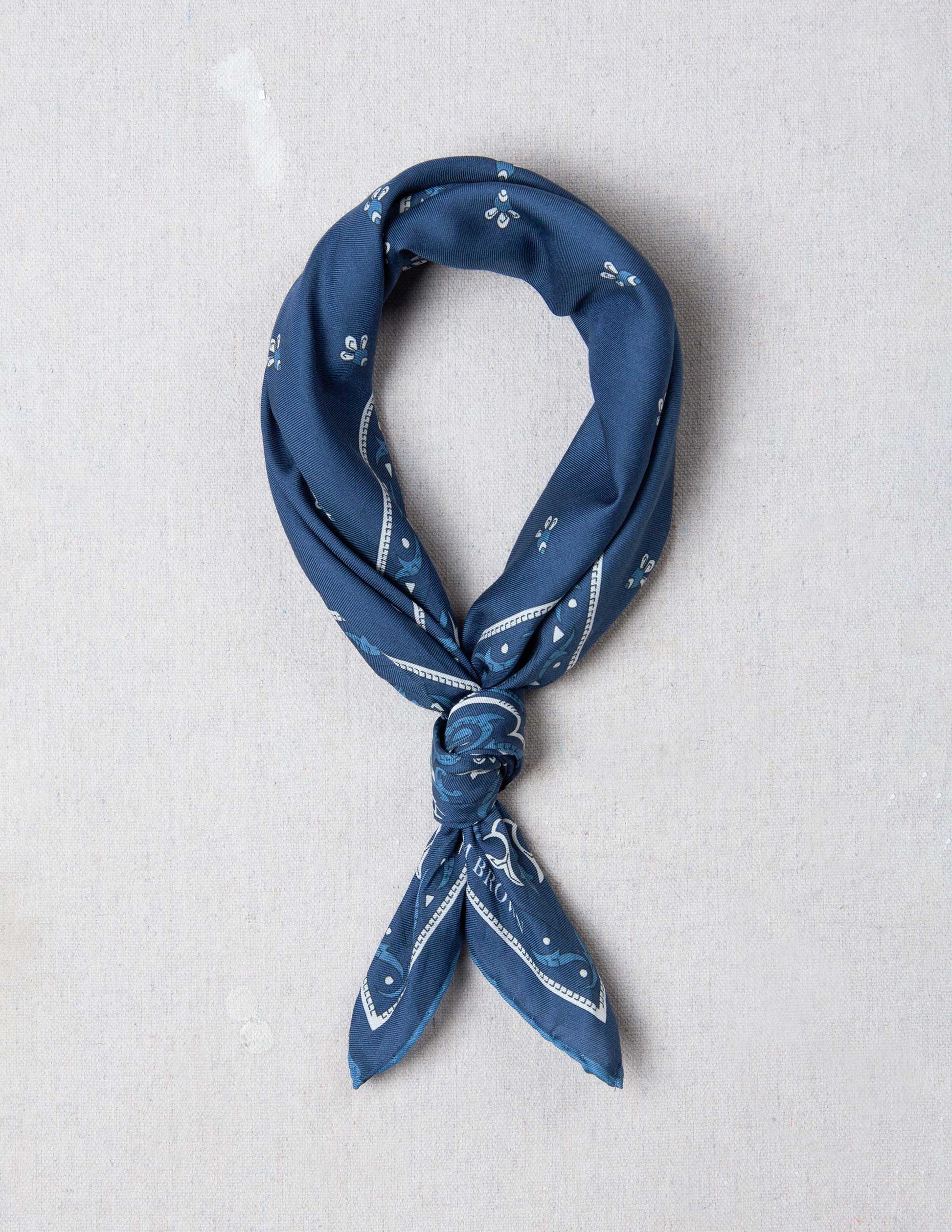 Serà Fine Silk x WM Brown Bandana in Blue