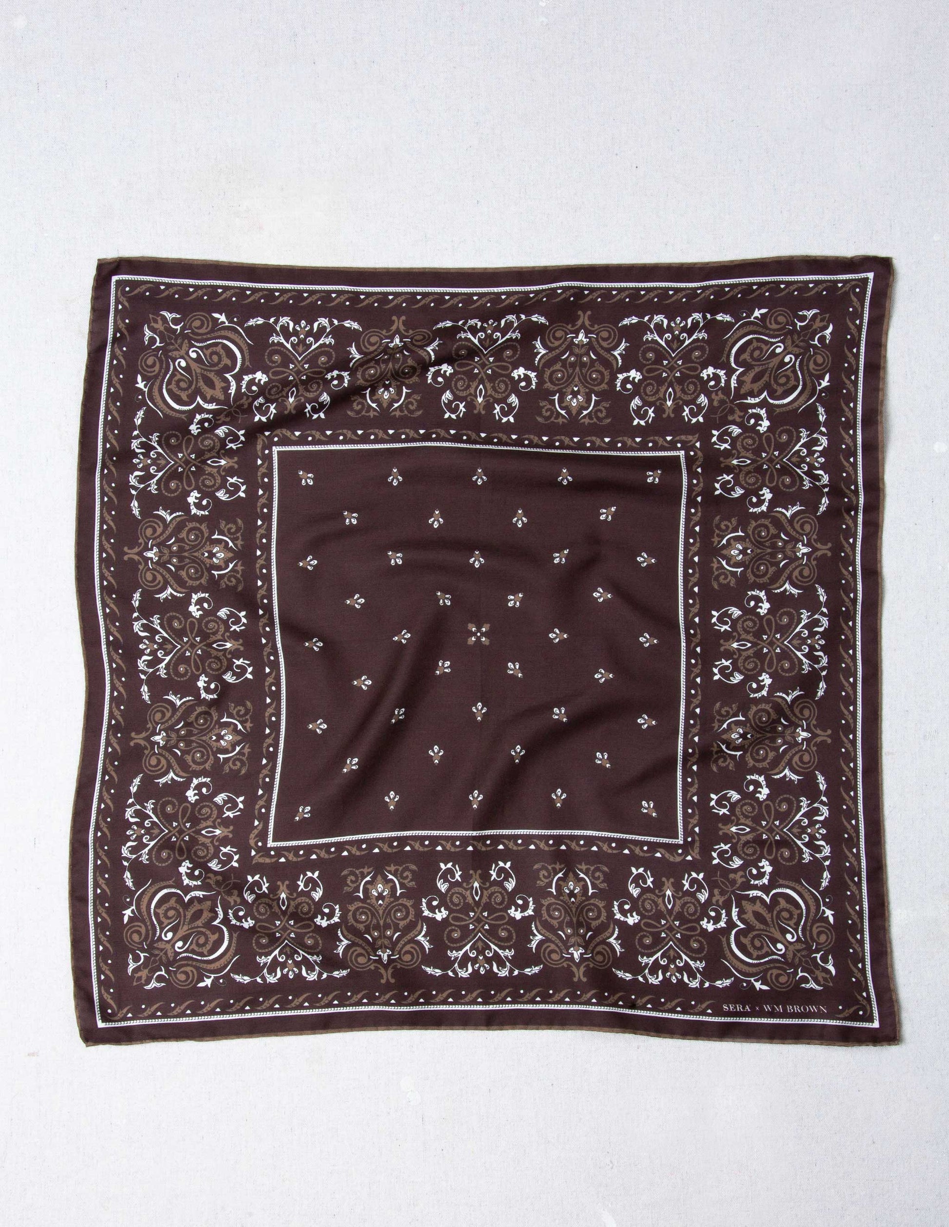 Serà Fine Silk x WM Brown Bandana in Brown