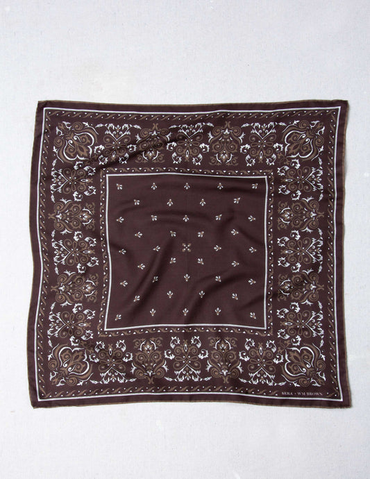 Serà Fine Silk x WM Brown Bandana in Brown