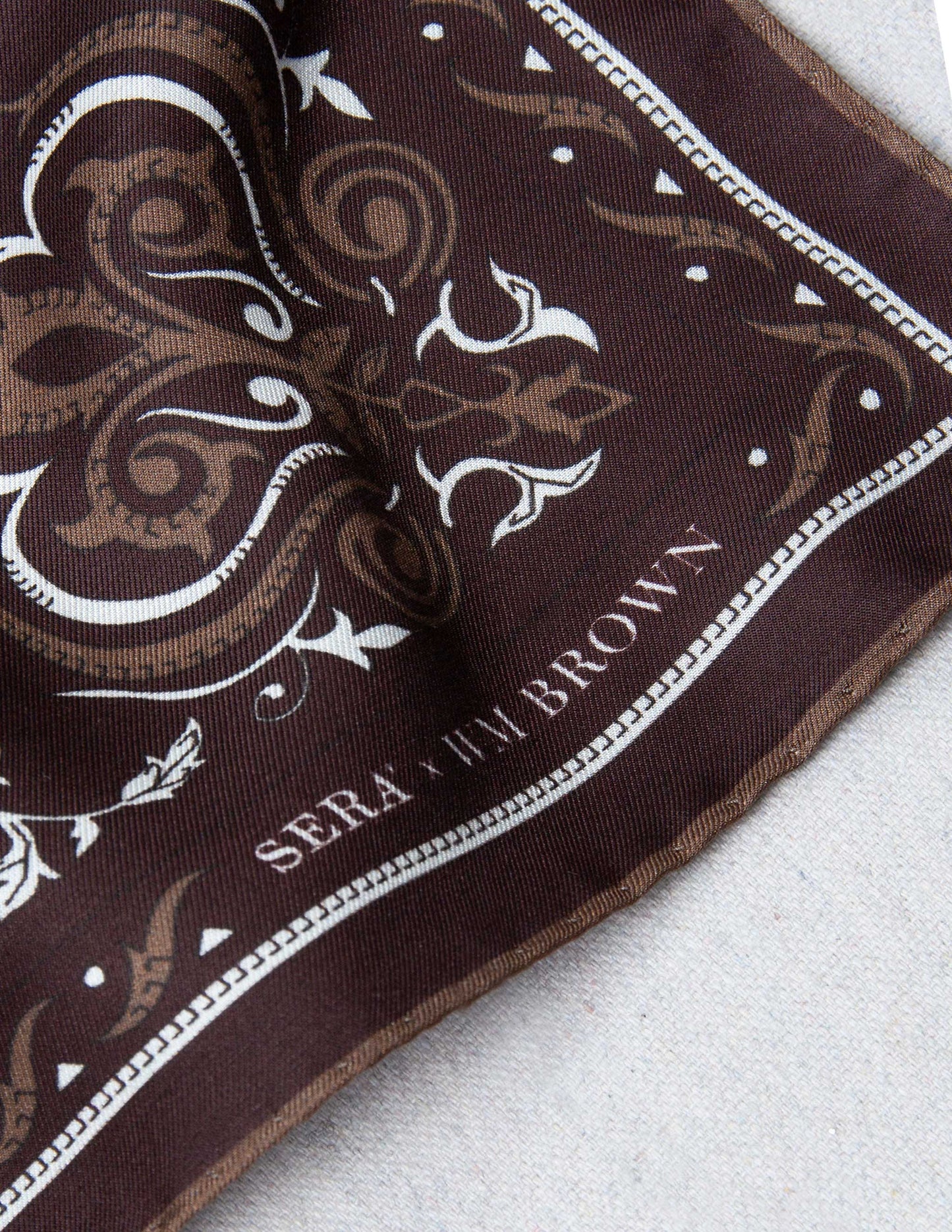 Serà Fine Silk x WM Brown Bandana in Brown