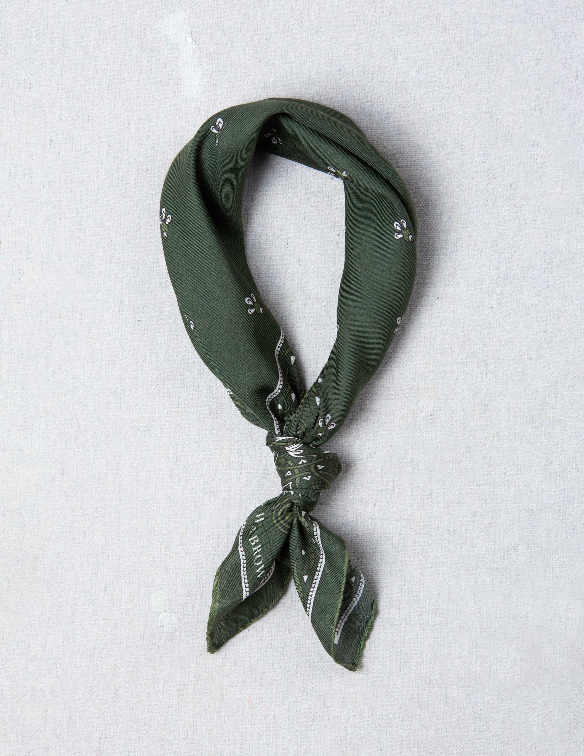 Serà Fine Silk x WM Brown Bandana in Green