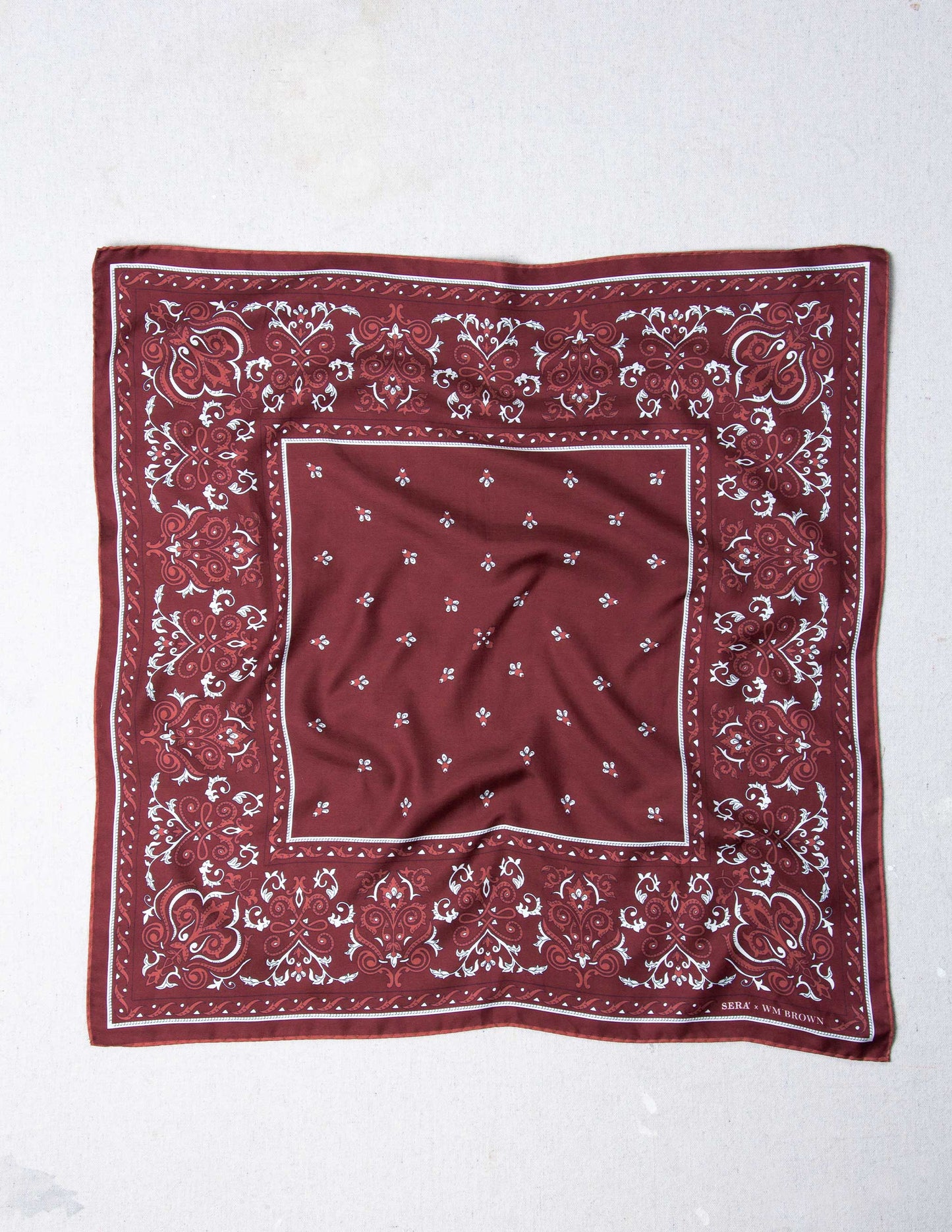Serà Fine Silk x WM Brown Bandana in Red