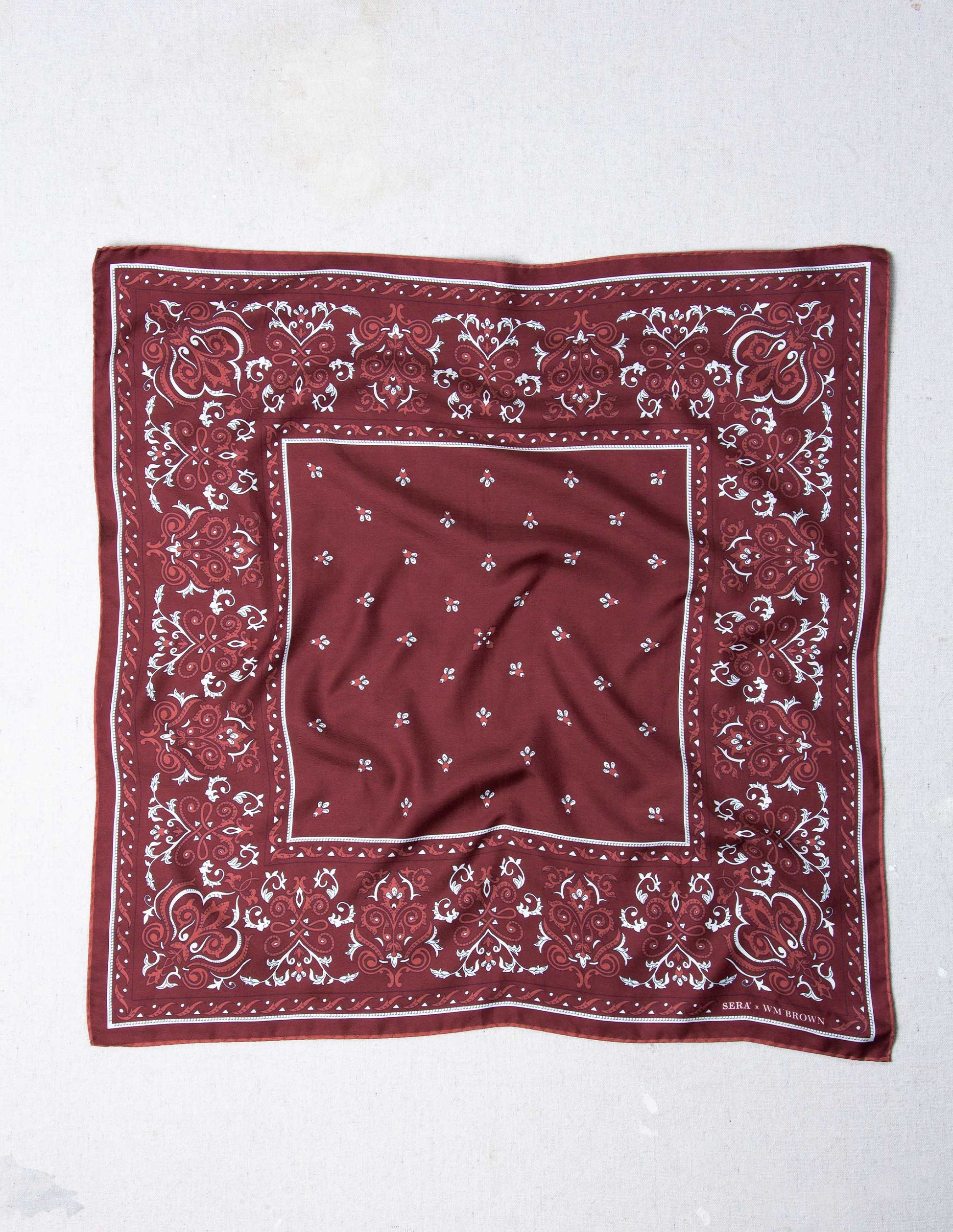 Serà Fine Silk x WM Brown Bandana in Red
