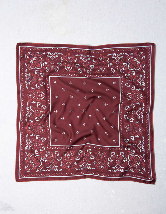 Serà Fine Silk x WM Brown Bandana in Red