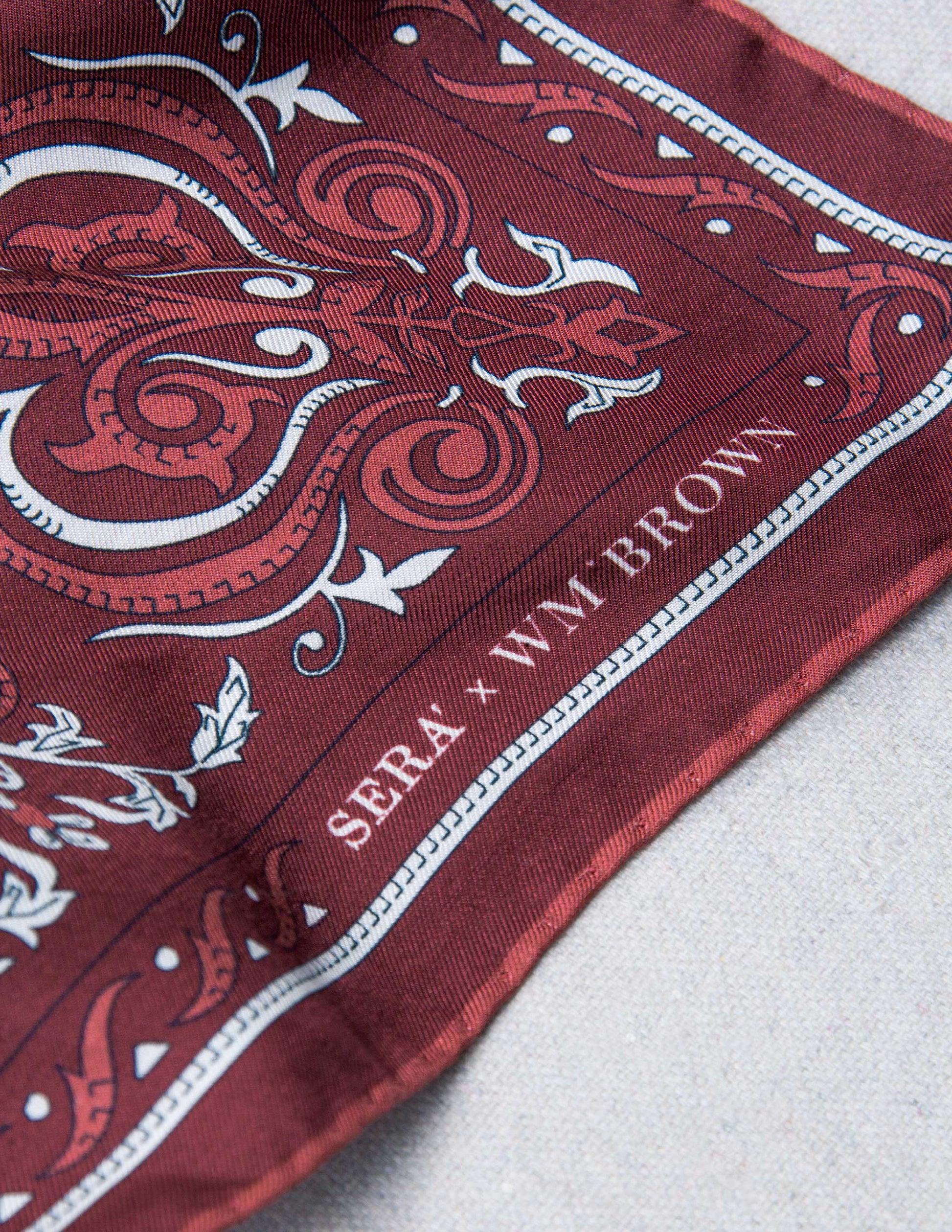 Serà Fine Silk x WM Brown Bandana in Red