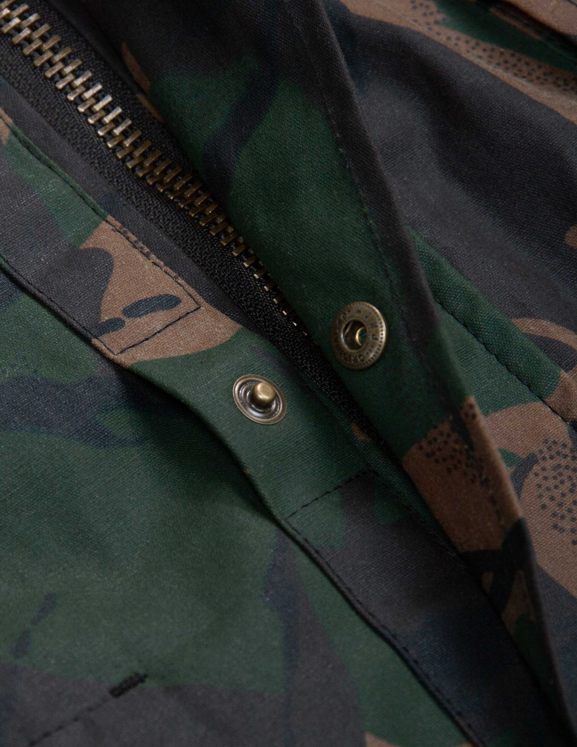 Waxed Cotton Field Jacket in British Woodlands Camo