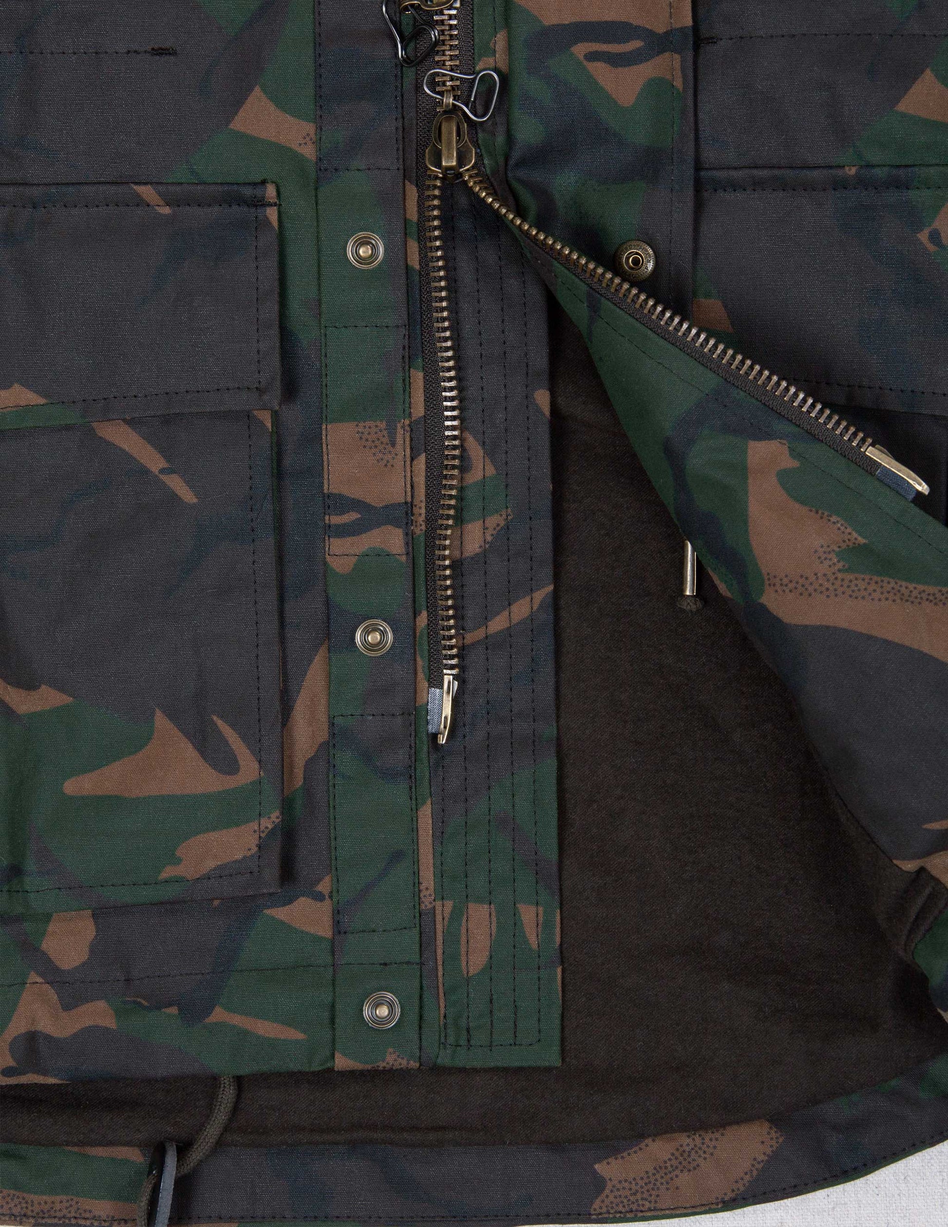Waxed Cotton Field Jacket in British Woodlands Camo