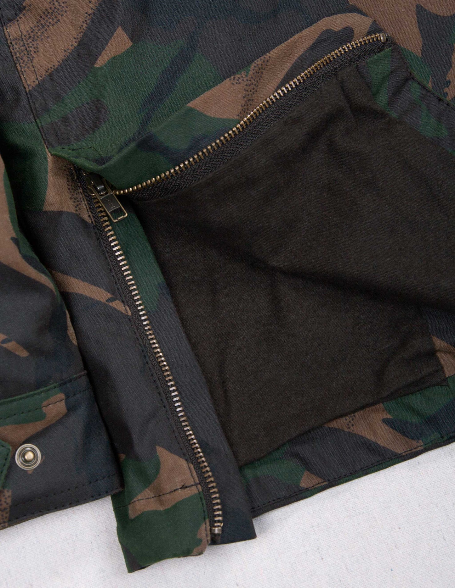 Waxed Cotton Field Jacket in British Woodlands Camo
