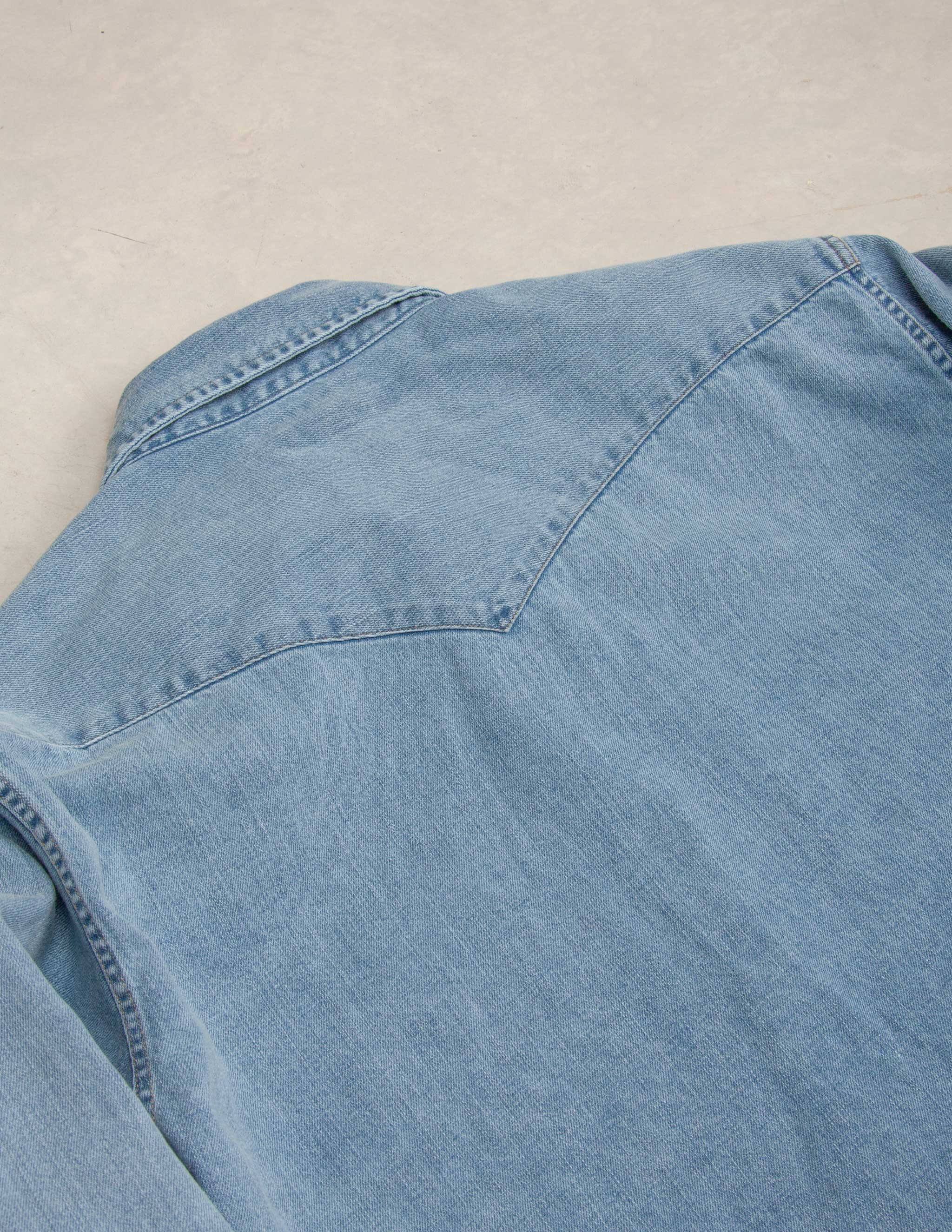 Wyre Shawl Neck Top In Denim