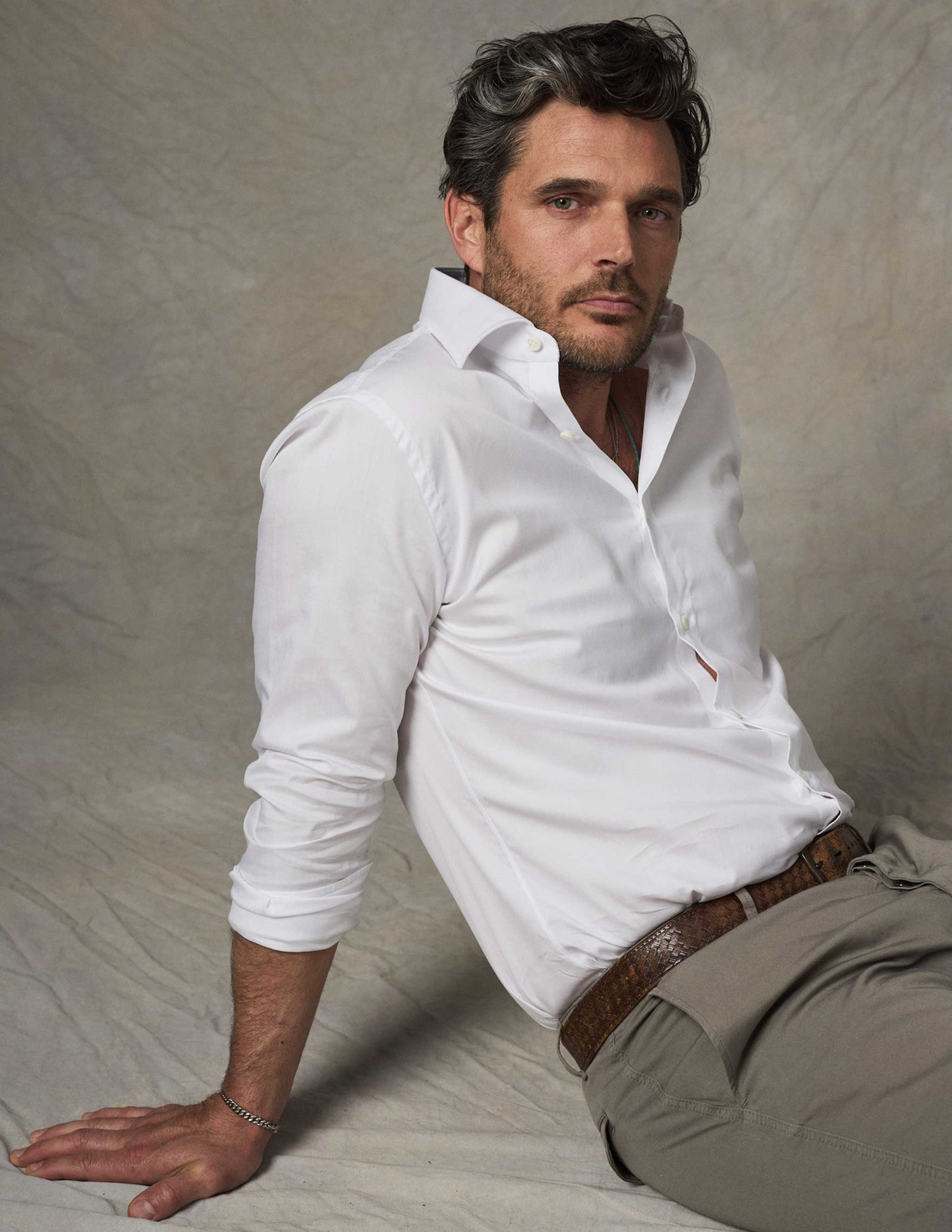 The Corso Italian Dress Shirt in Classic White Pinpoint Oxford