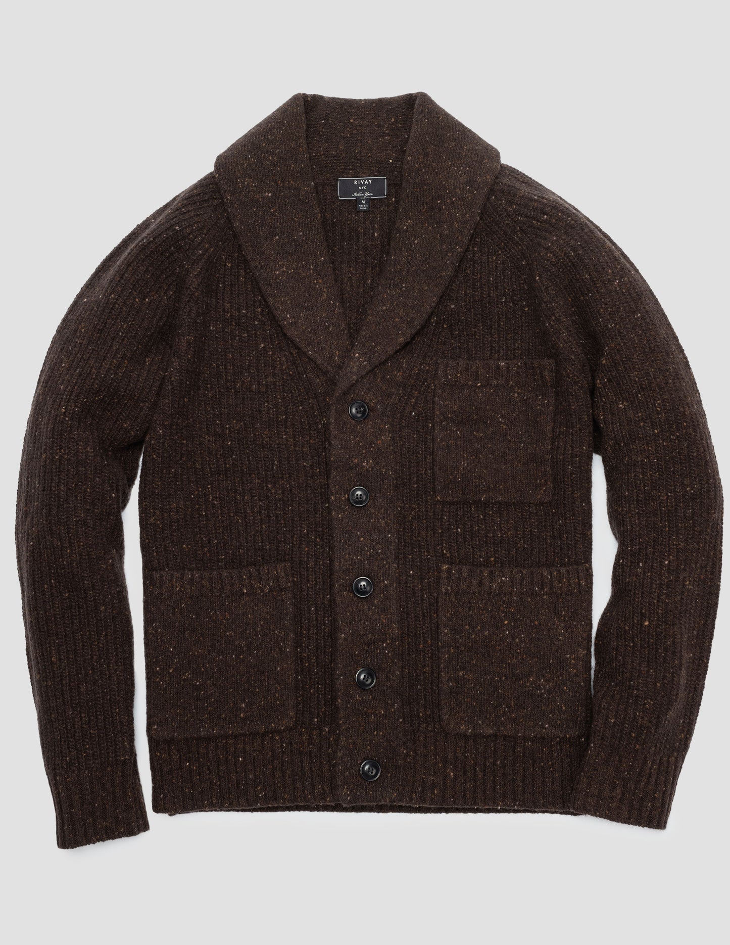 Rivay Winslow Donegal Shawl Cardigan in Brown