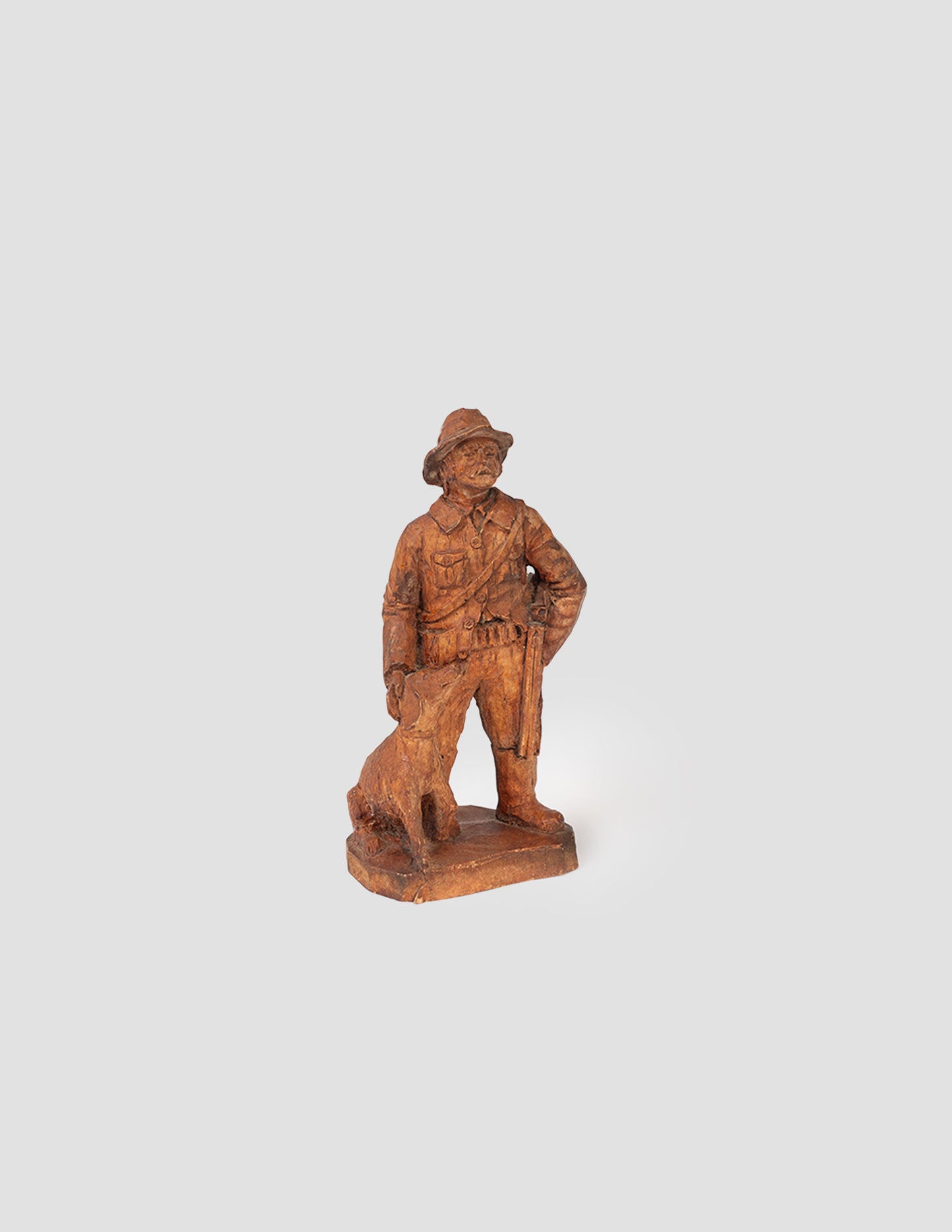 Vintage Wooden Hunter Figurine