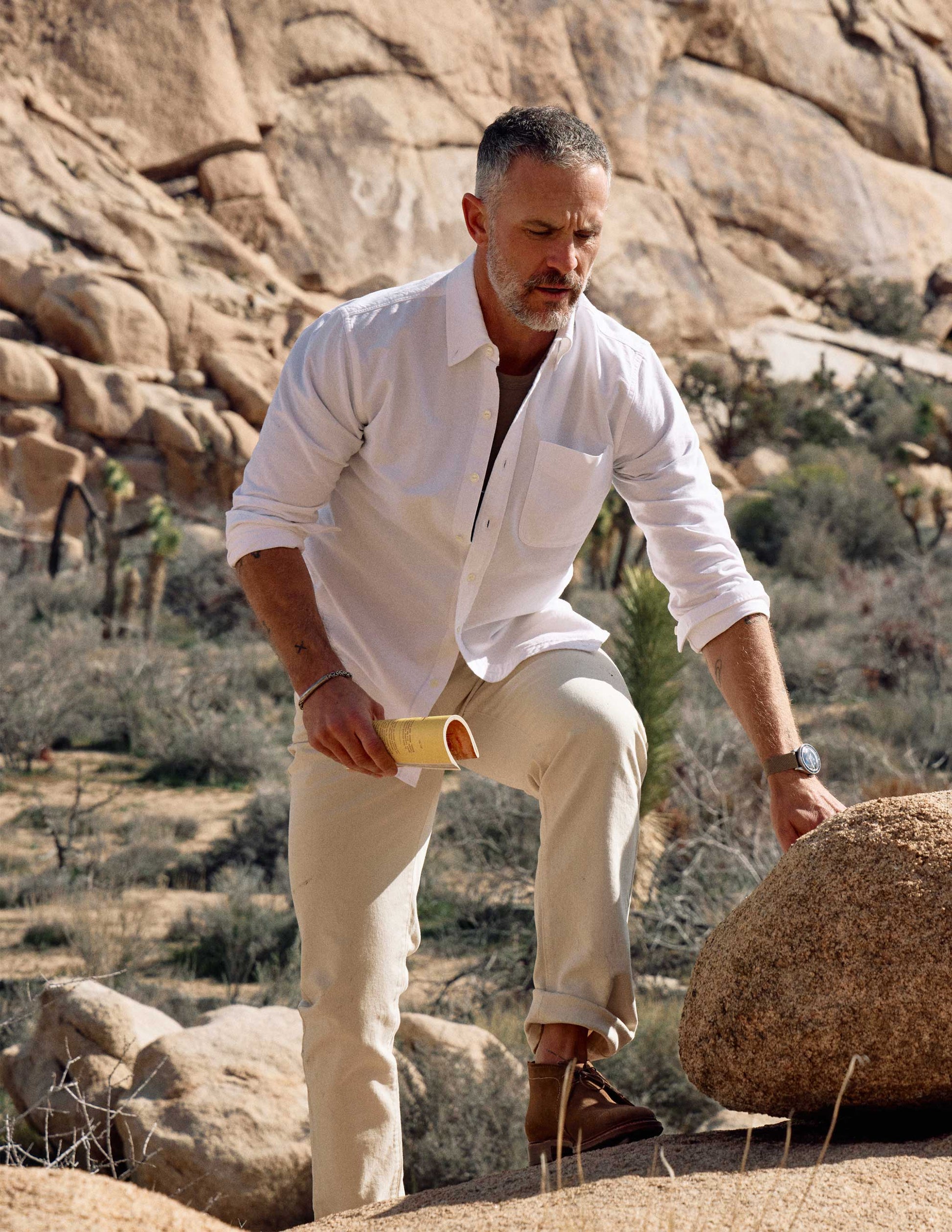 Wade Garment Dyed Five Pocket Pant in Natural