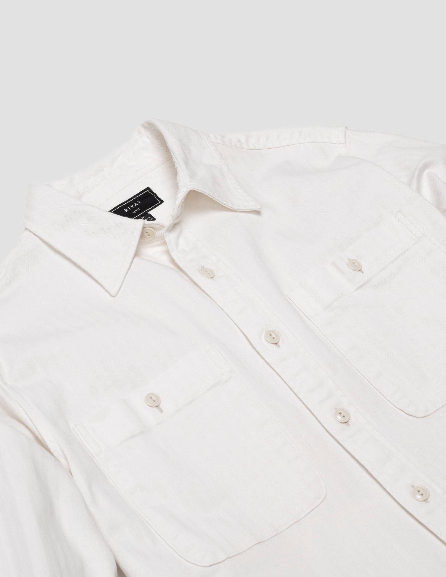 Rivay Mens Eaton Herringbone Utility Shirt