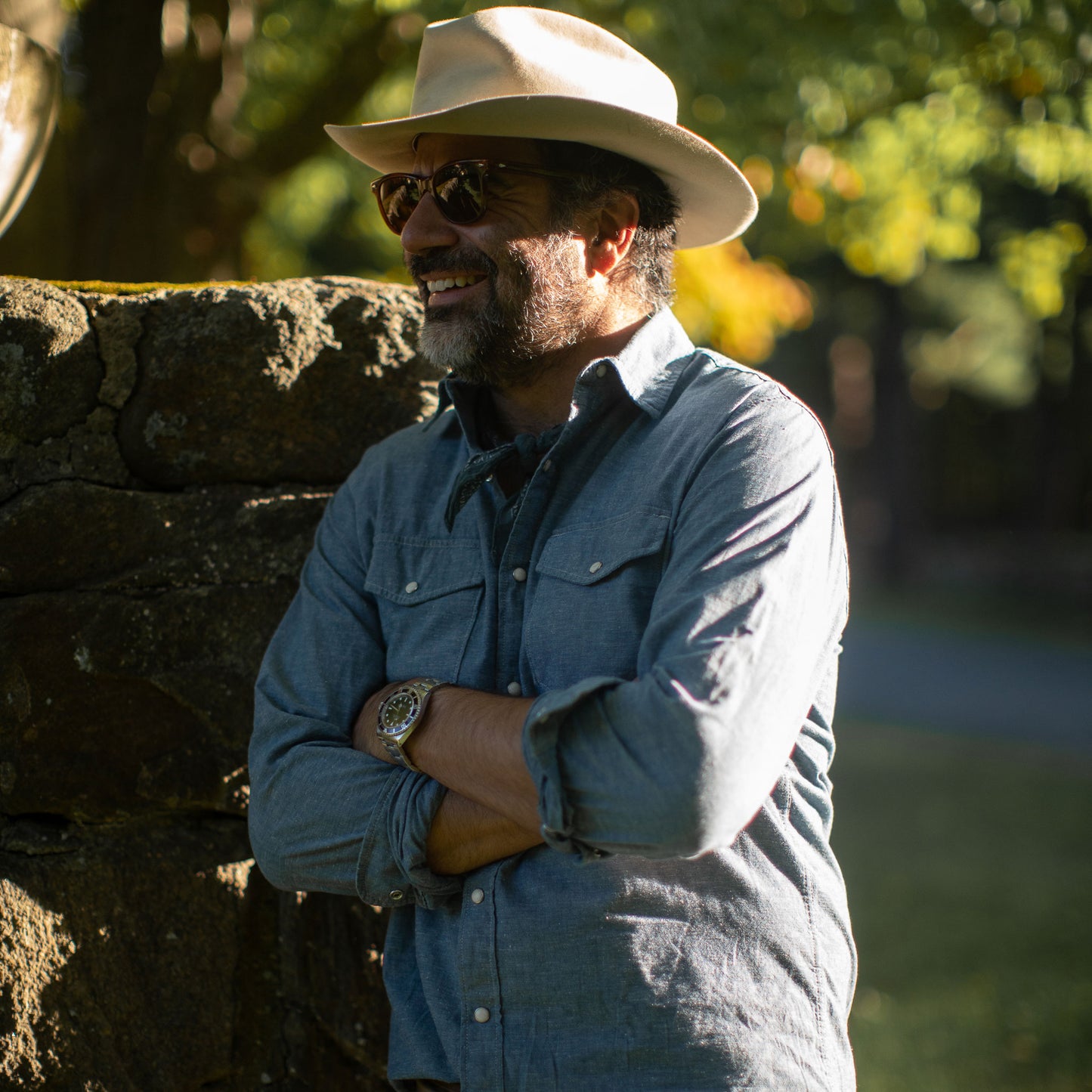 Rivay Harrison Western Shirt in Slub Chambray