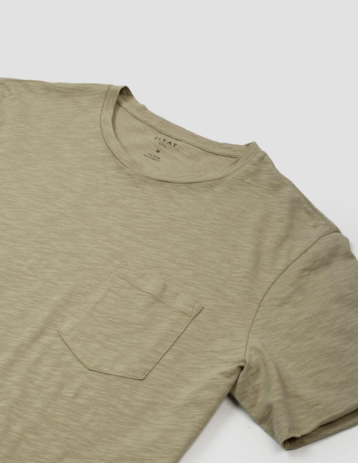 Slub Cotton Pocket Tee | Light Khaki – RIVAY