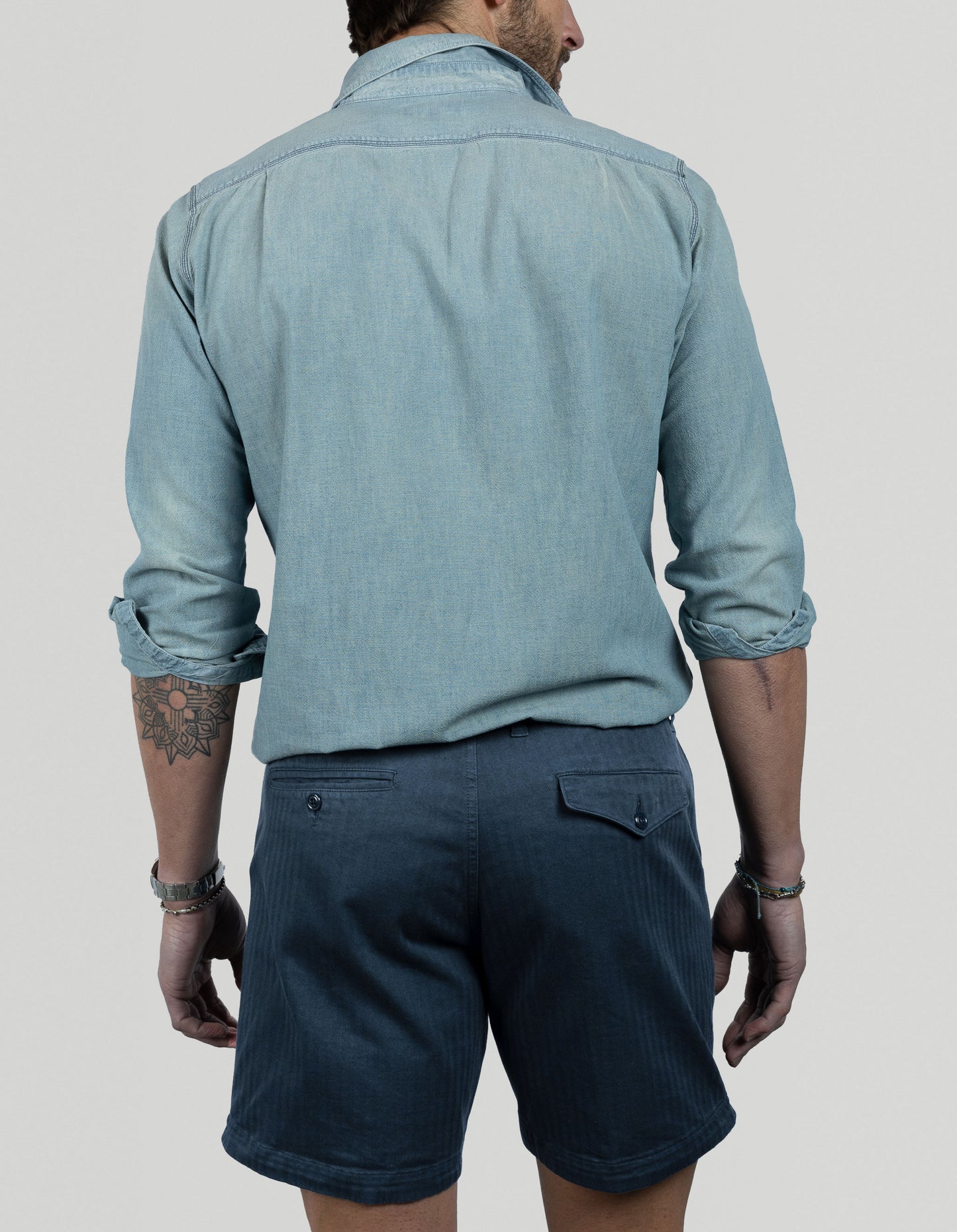 Rivay Skiff Mens Garment Dyed Short in Tarpon Blue 