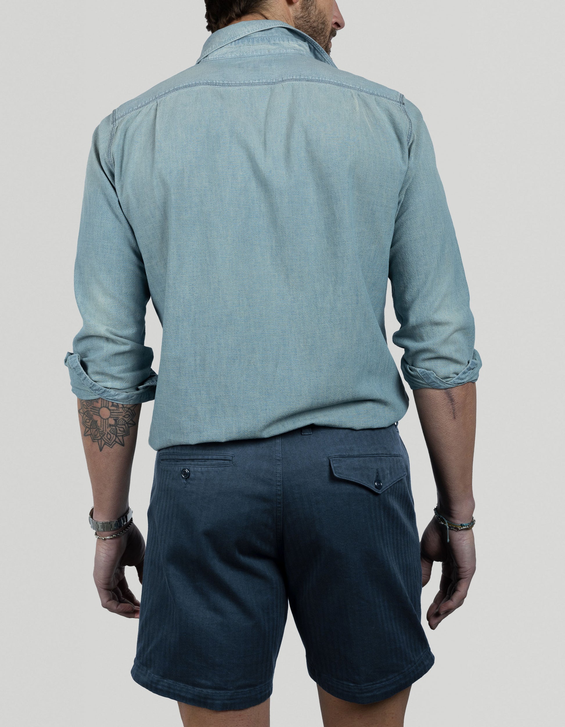 Rivay Skiff Mens Garment Dyed Short in Tarpon Blue 