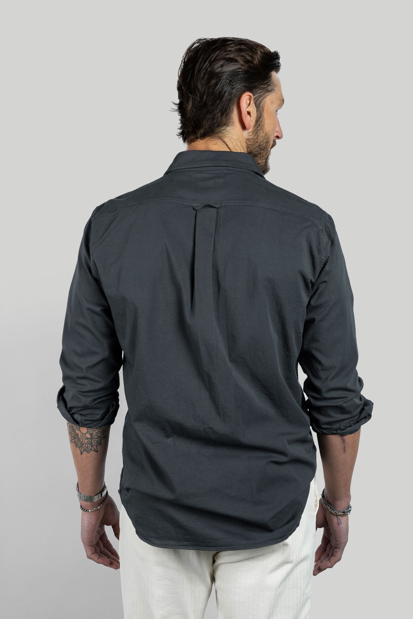 Tarpon Garment Dyed Utility Shirt in Faded Black
