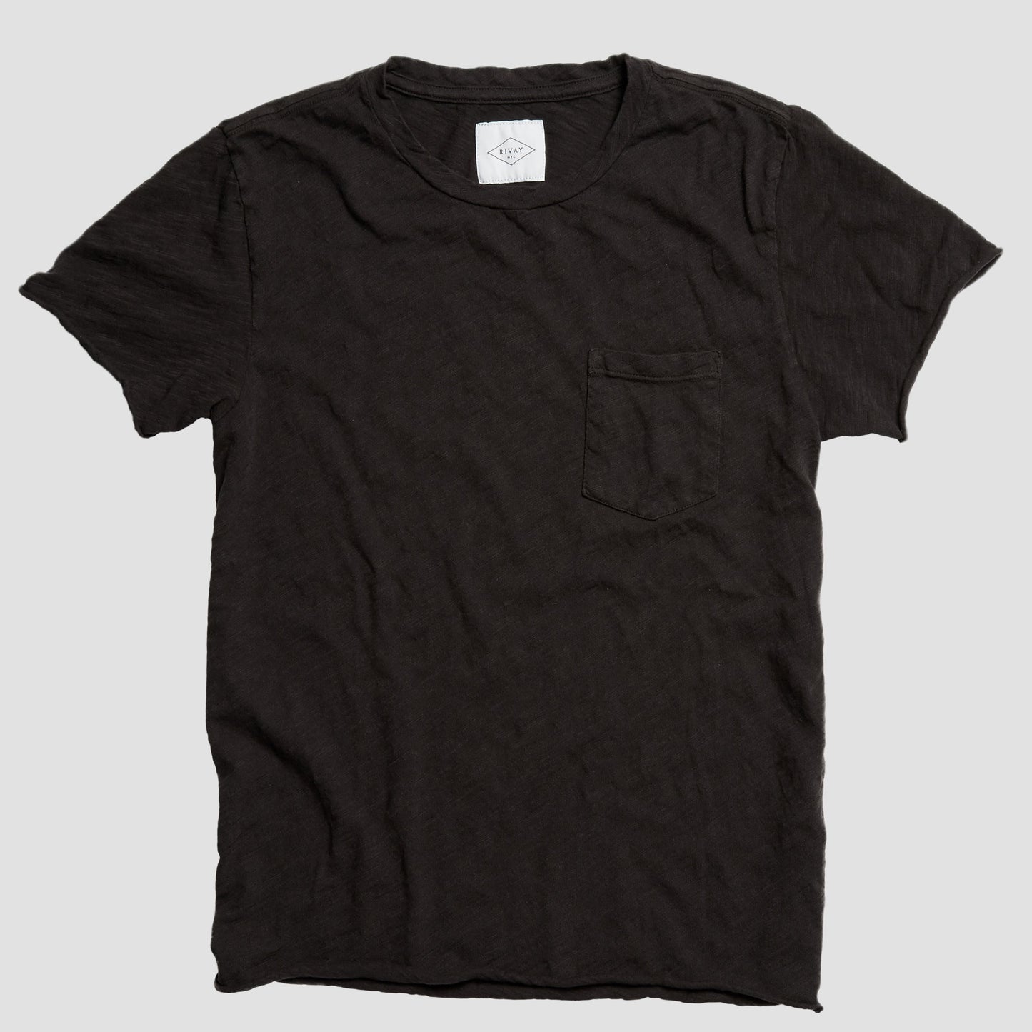 Slub Cotton Pocket Tee in Faded Black Made in Canada