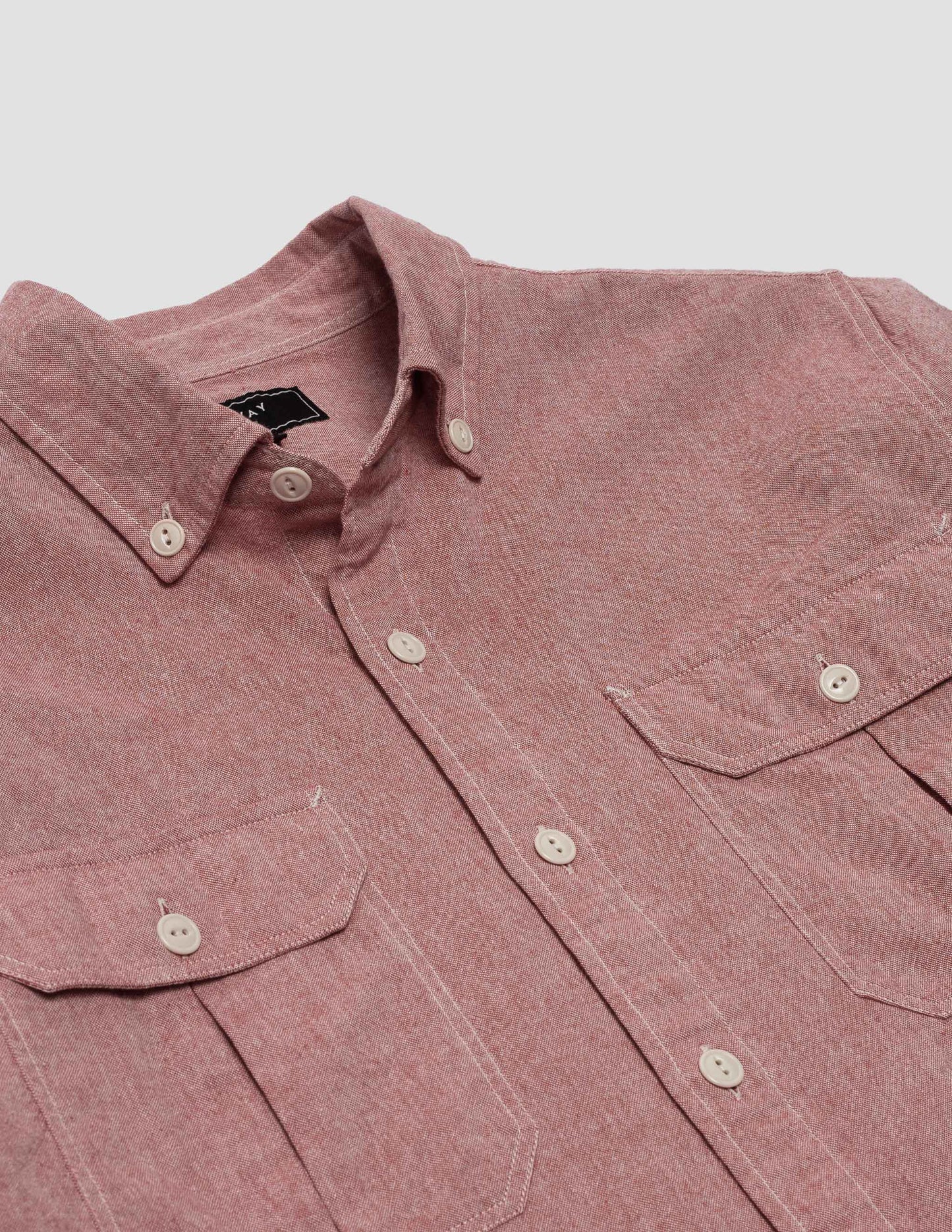 Rivay Mens Quinn Red Chambray Shirt 