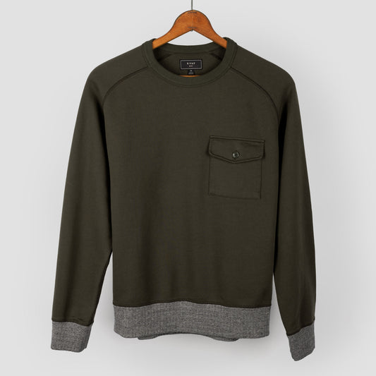 Fields French Terry Pocket Sweatshirt in Olive