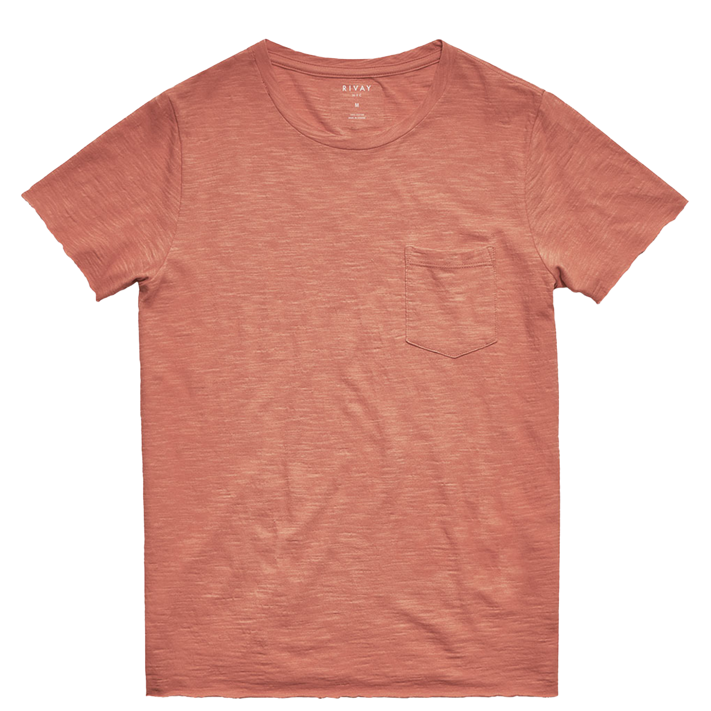 Slub Cotton Pocket Tee in Signal Red